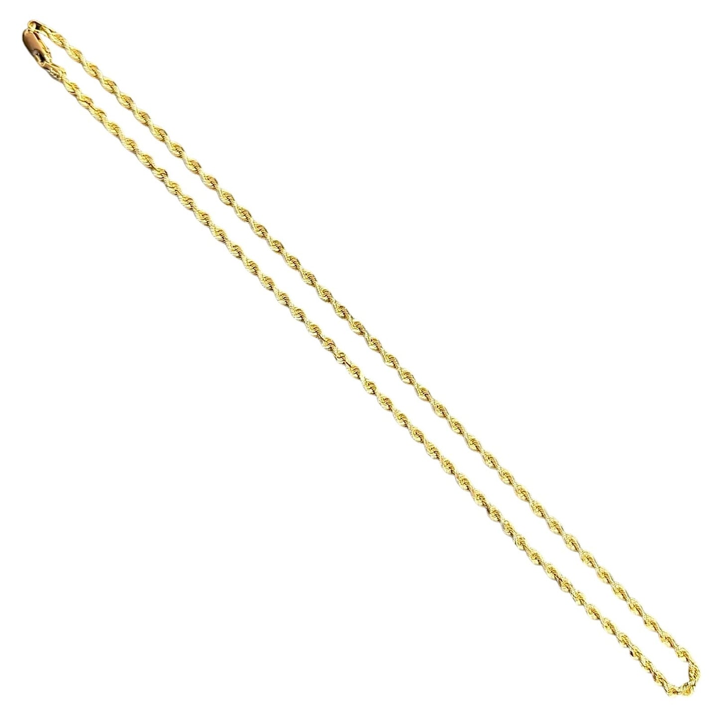 3mm 14k Yellow Gold 20 inch Rope Chain 12.7g
