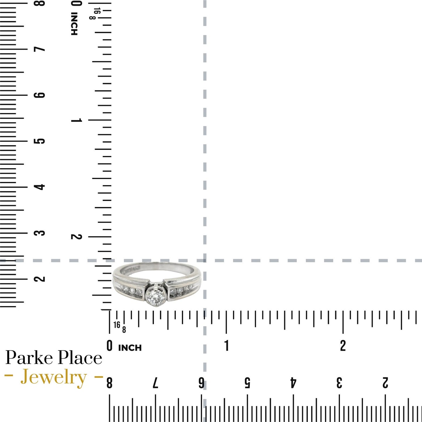 14k White Gold 1/3ctw Diamond Keepsake Ring 4.8g Size 7