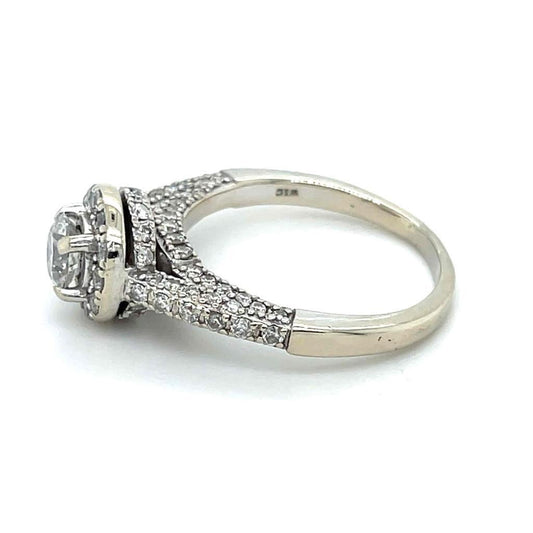 1 Ct Diamond Engagement Ring Solid 14k White Gold 6.75 G-H I2-3 Clarity 4.5g