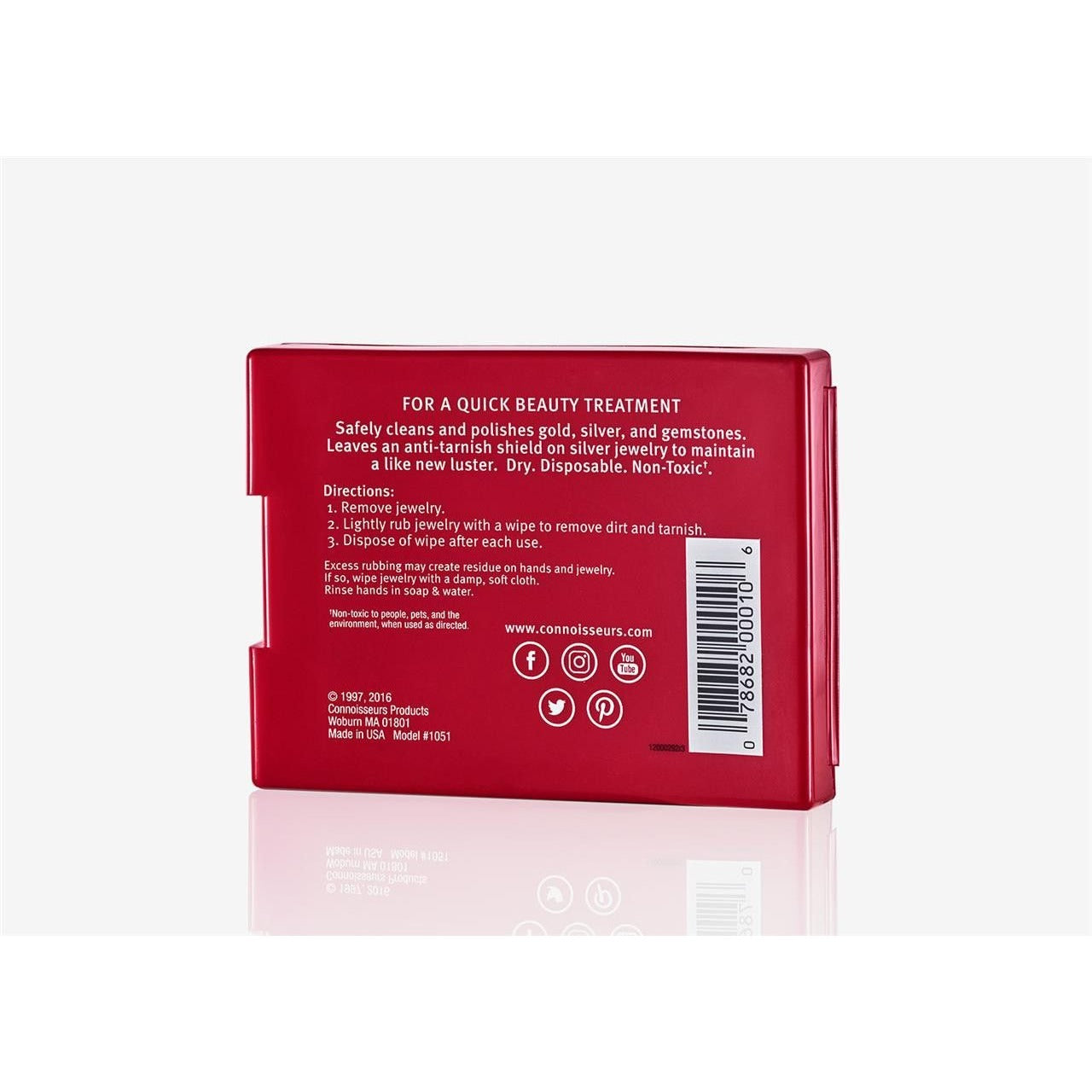 CONNOISSEURS Jewelry Cleaner Polishing Wipes Compact Disposable Polishing Cloth