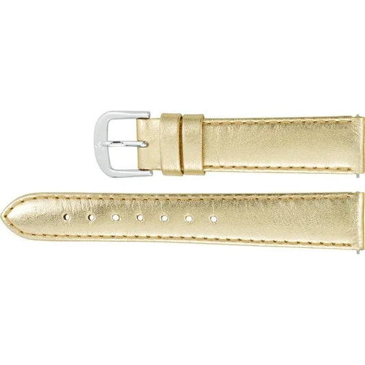12 mm Regular Gold Leather EZ-Change Metallic Padded Watch Band
