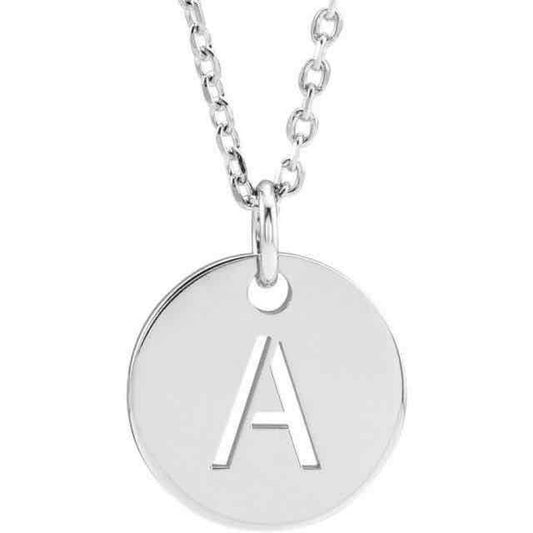 Sterling Silver Initial "A" Necklace 16-18" Adjustable Chain