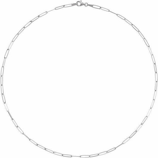 Sterling Silver 2.6mm Paperclip Link Chain Necklace Solid 16"