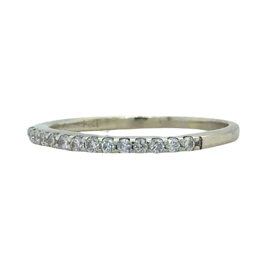 1/15ctw Diamond 14k White Gold Band Ring 1.4g Size 6.25