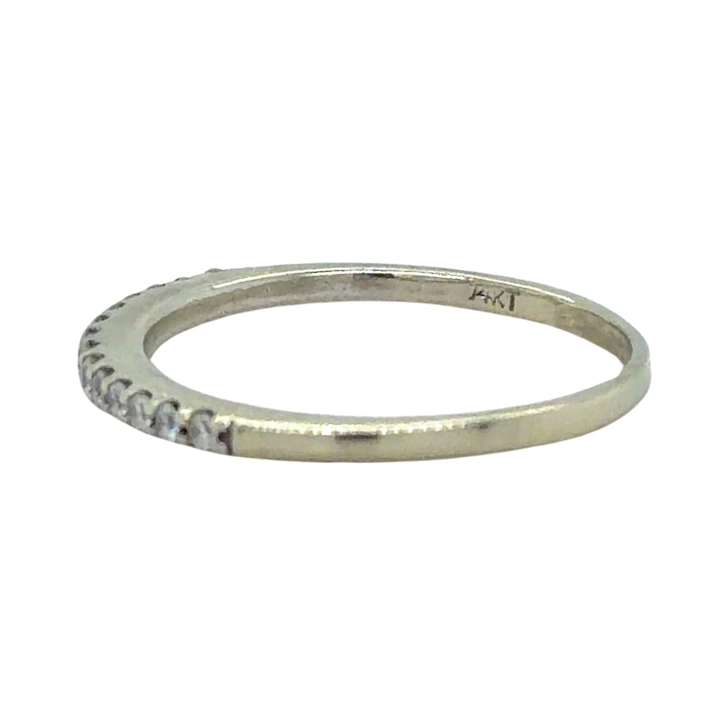 1/15ctw Diamond 14k White Gold Band Ring 1.4g Size 6.25