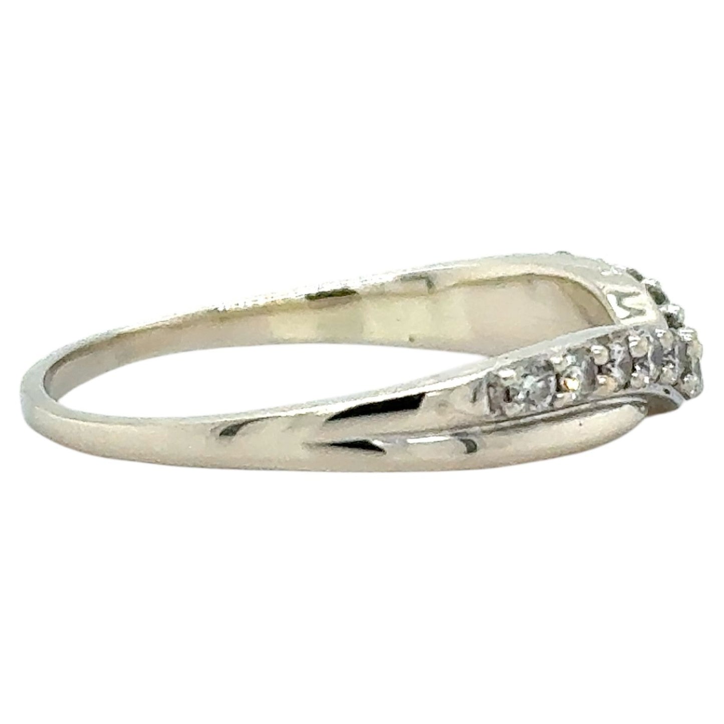 1/5ctw Diamond 14k White Gold Enhancer Band Ring 2.7g Size 10.5 (SI2-I1,G-I)