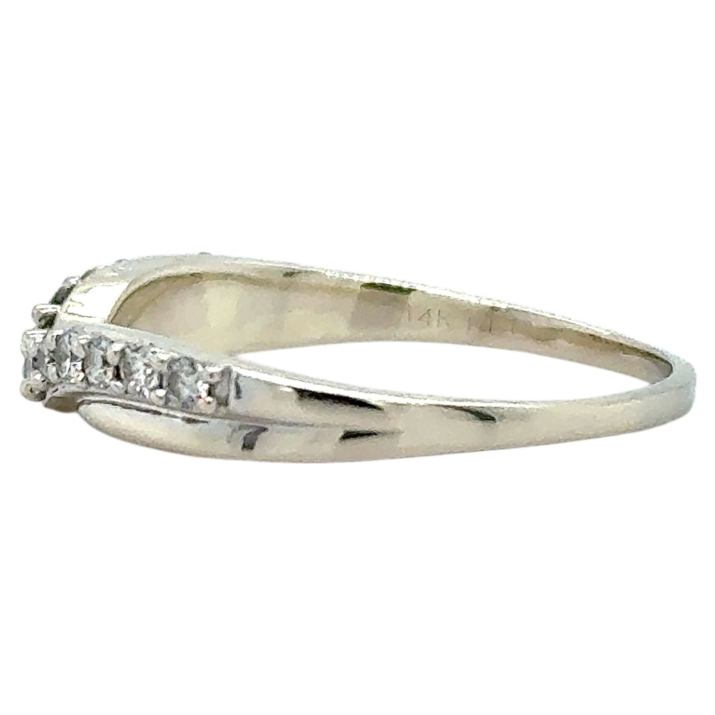 1/5ctw Diamond 14k White Gold Enhancer Band Ring 2.7g Size 10.5 (SI2-I1,G-I)