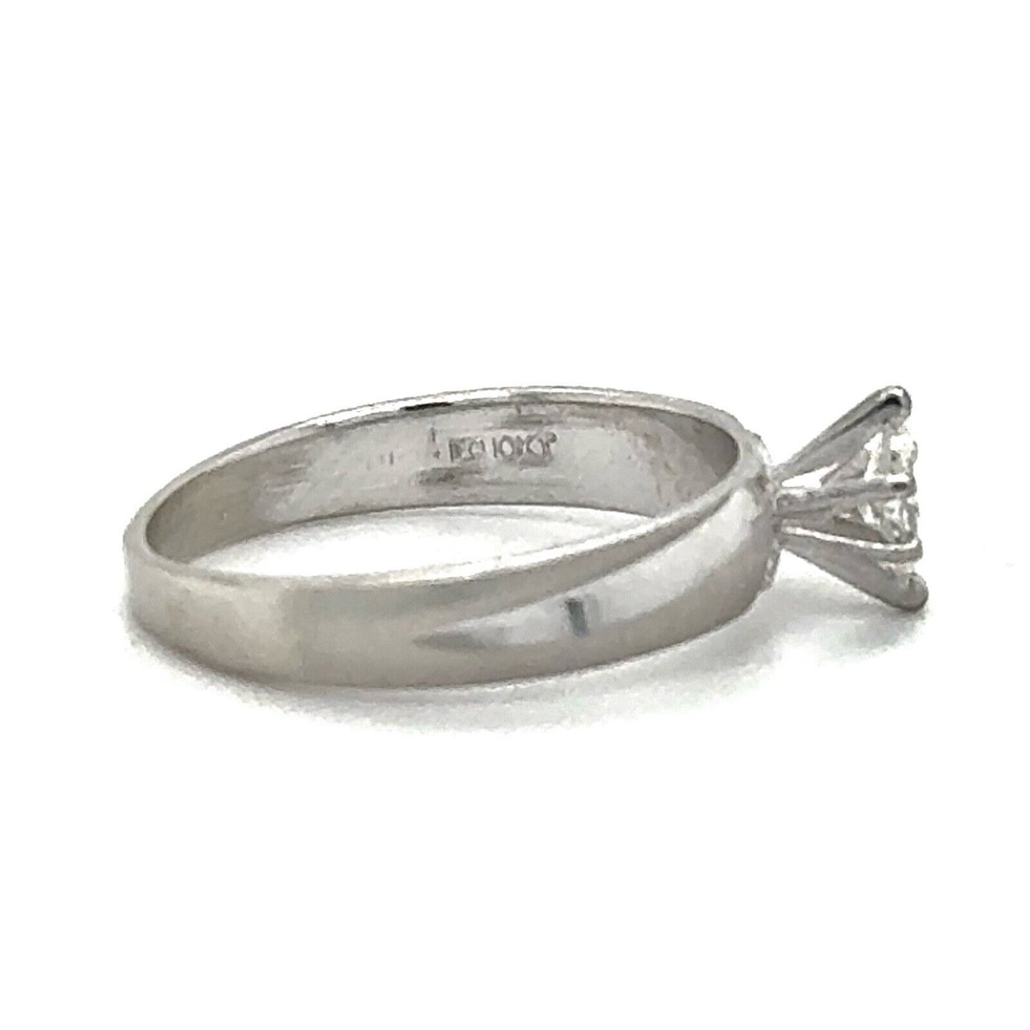 1/5ct Diamond Marquise Solitaire 10k White Gold Engagement Ring 2.6g Size 7.75