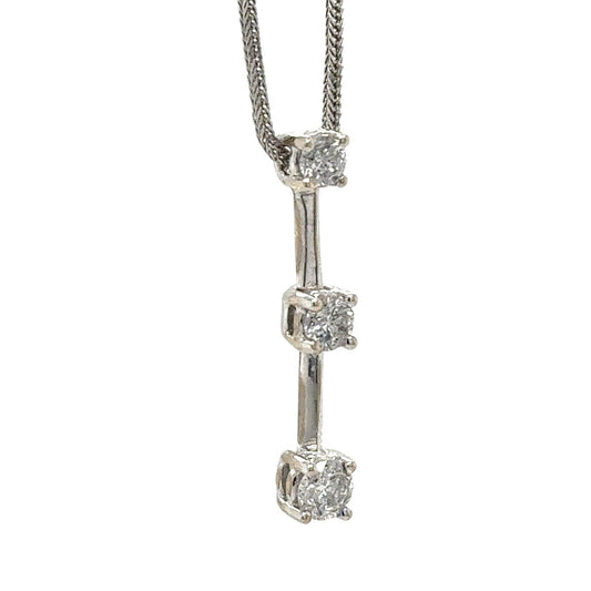 3/8ctw Diamond 14k White Gold Pendant with 16" inch Necklace 0.9g