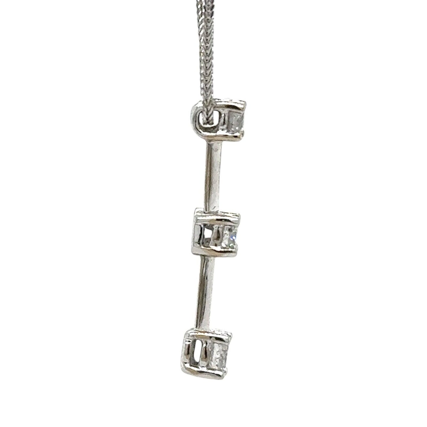 3/8ctw Diamond 14k White Gold Pendant with 16" inch Necklace 0.9g