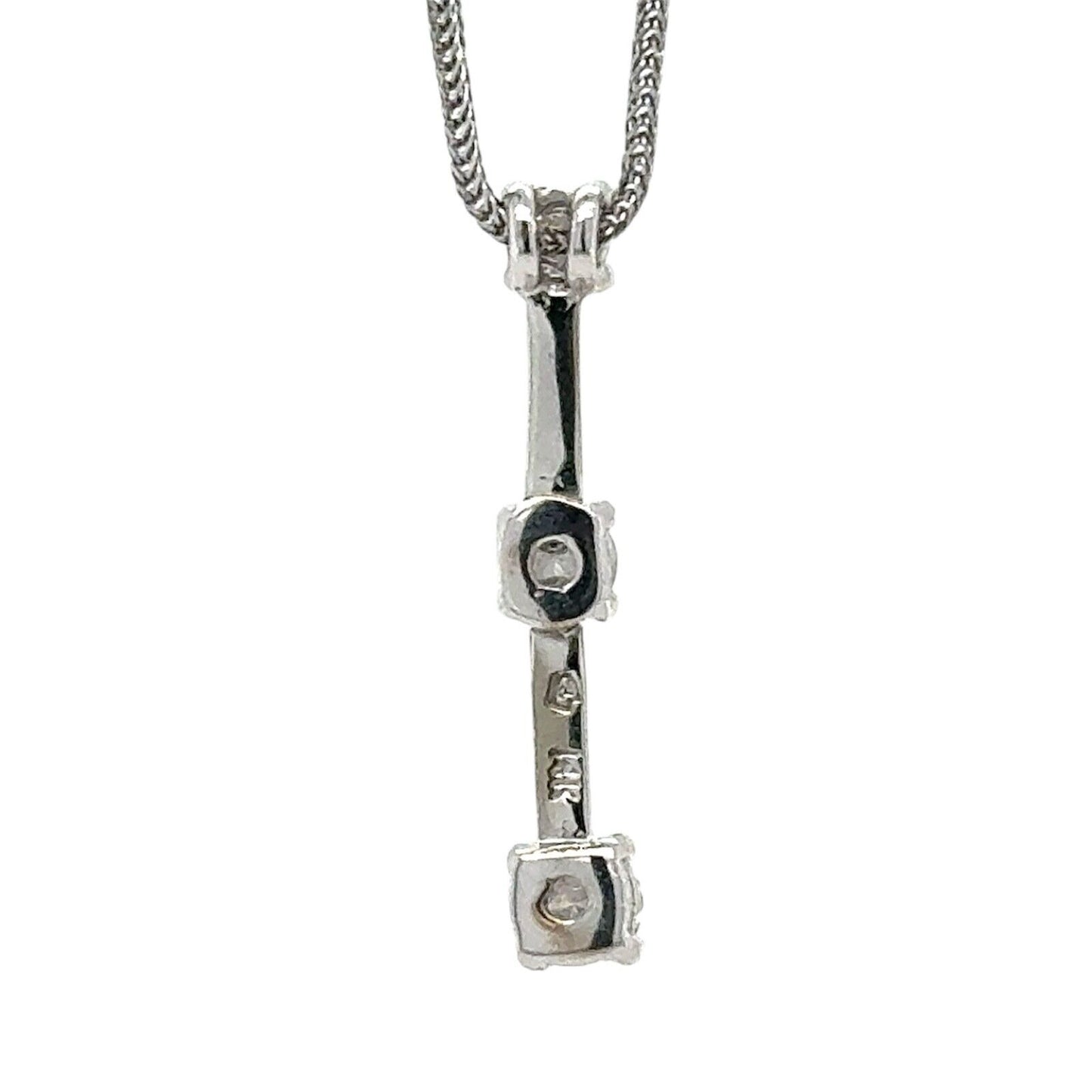 3/8ctw Diamond 14k White Gold Pendant with 16" inch Necklace 0.9g