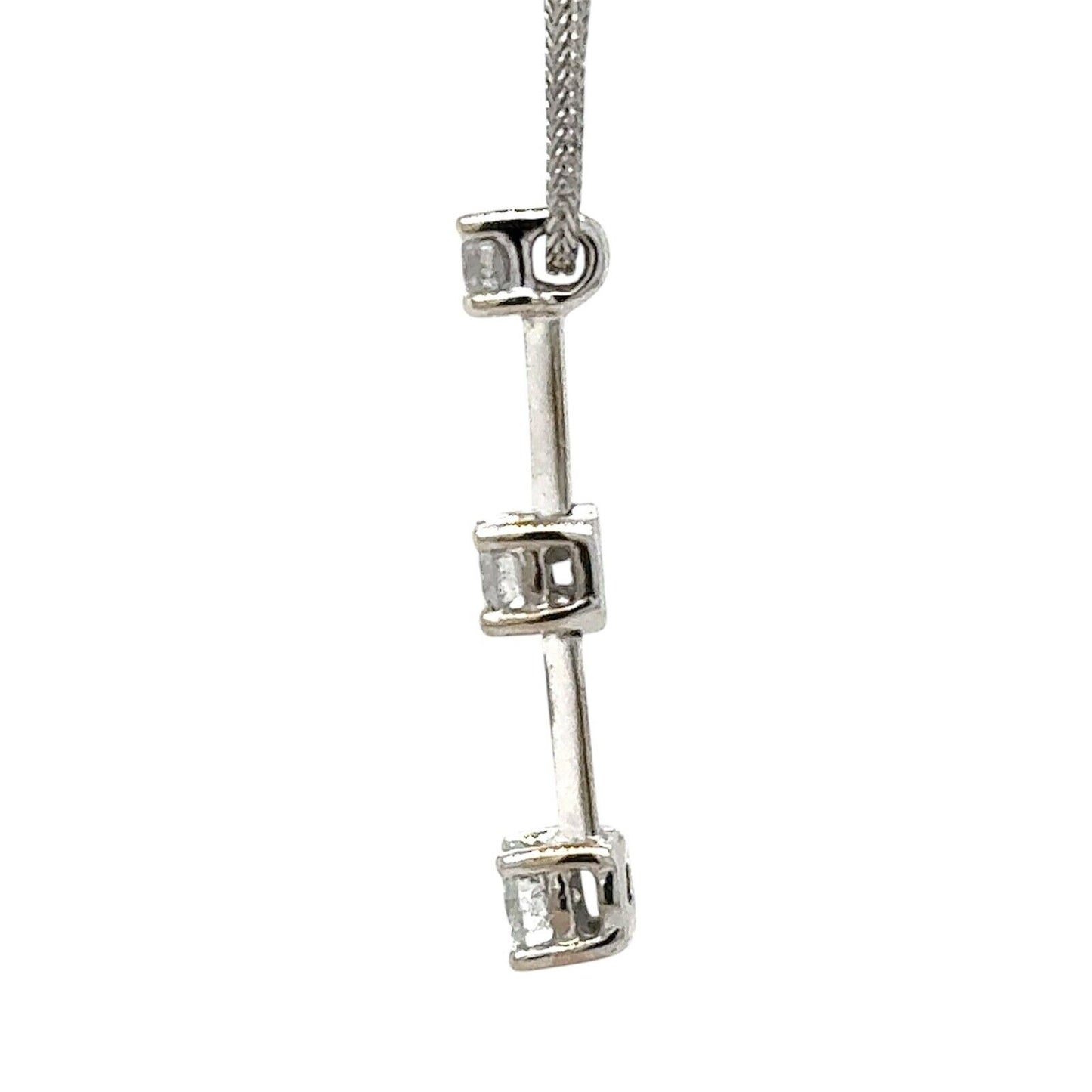 3/8ctw Diamond 14k White Gold Pendant with 16" inch Necklace 0.9g