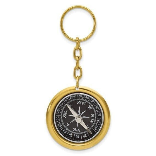 Brass Nautical Compass Key Ring