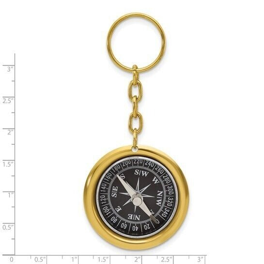 Brass Nautical Compass Key Ring
