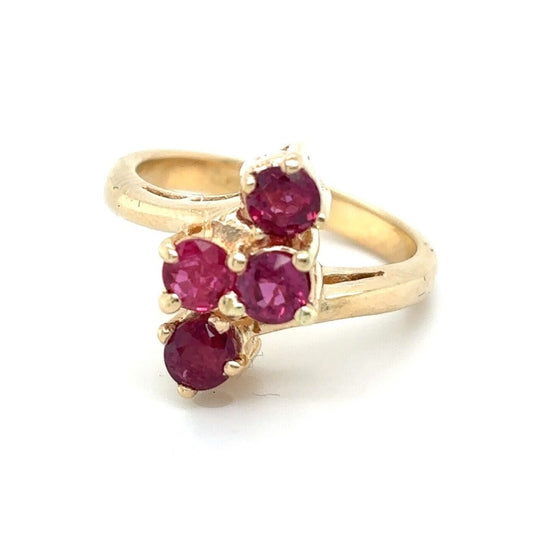 14K Yellow Gold Ruby Ring 4.4g Size 4.5