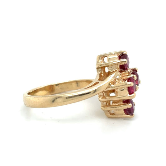 14K Yellow Gold Ruby Ring 4.4g Size 4.5
