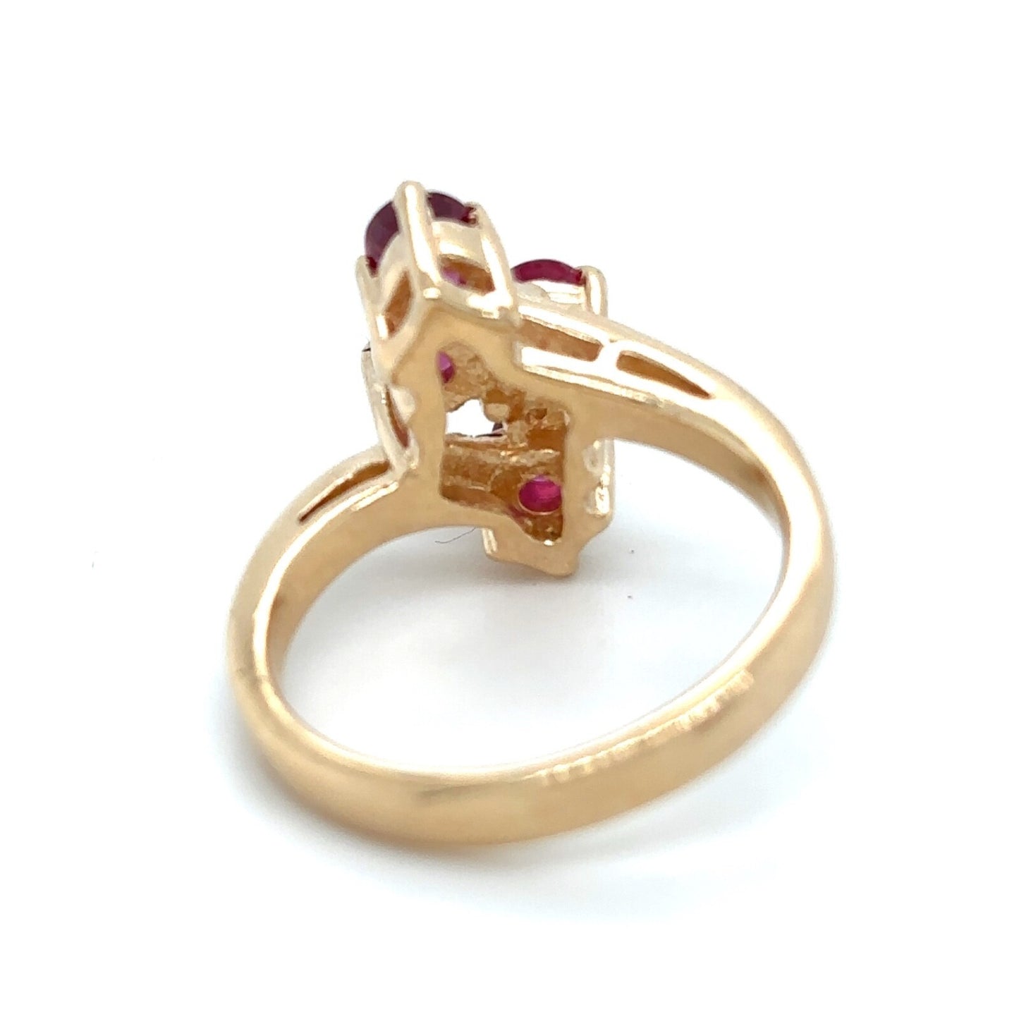 14K Yellow Gold Ruby Ring 4.4g Size 4.5