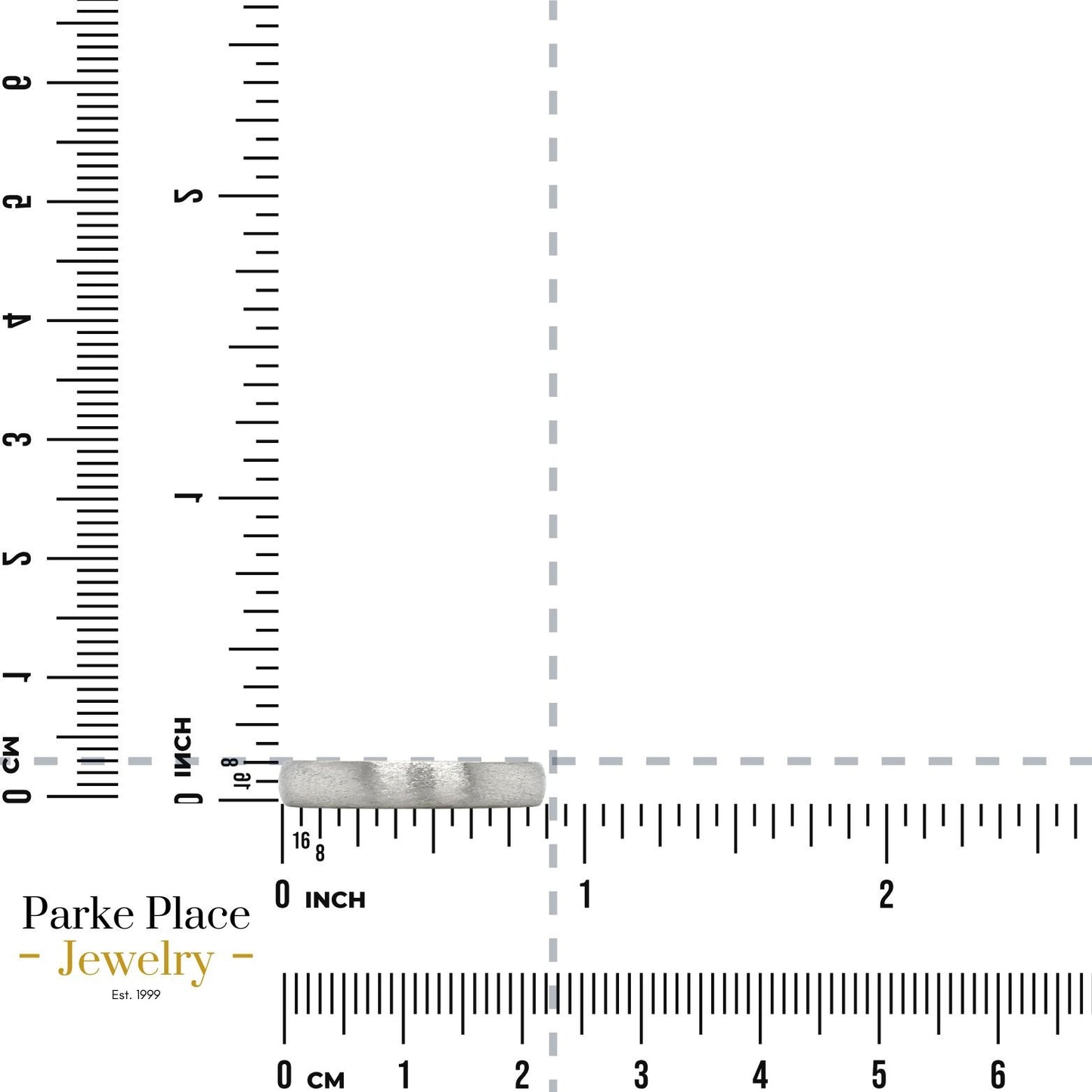 10K White Gold Brushed Band Ring 3.9mm 2.4g Size 10.5
