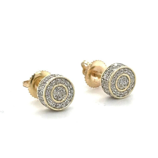 1/2 ctw Natural Diamond Men’s Or Ladies screw back Earrings 10k Gold