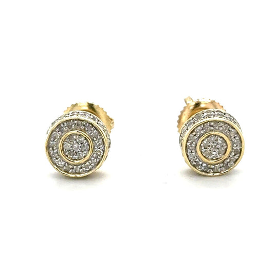 1/2 ctw Natural Diamond Men’s Or Ladies screw back Earrings 10k Gold