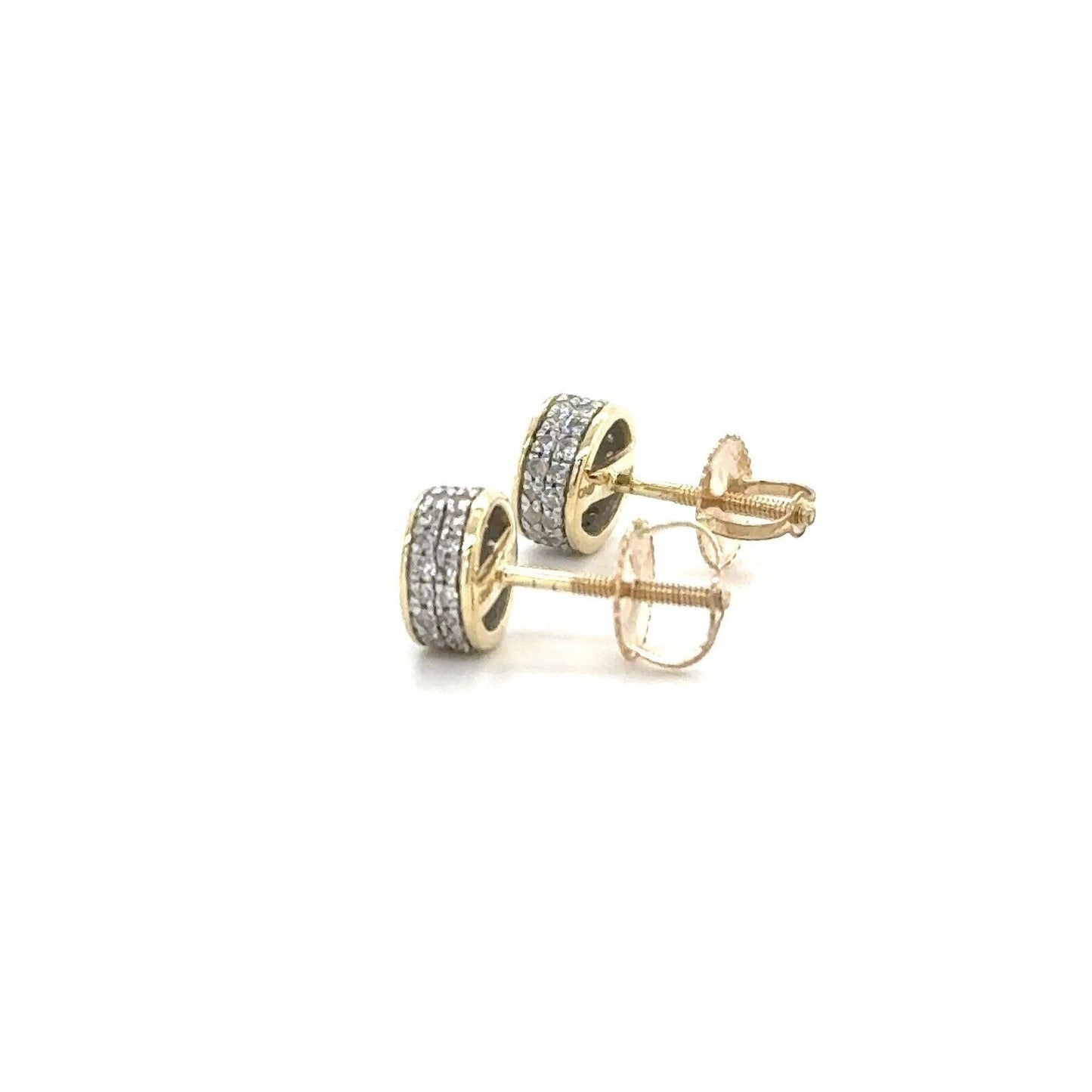 1/2 ctw Natural Diamond Men’s Or Ladies screw back Earrings 10k Gold