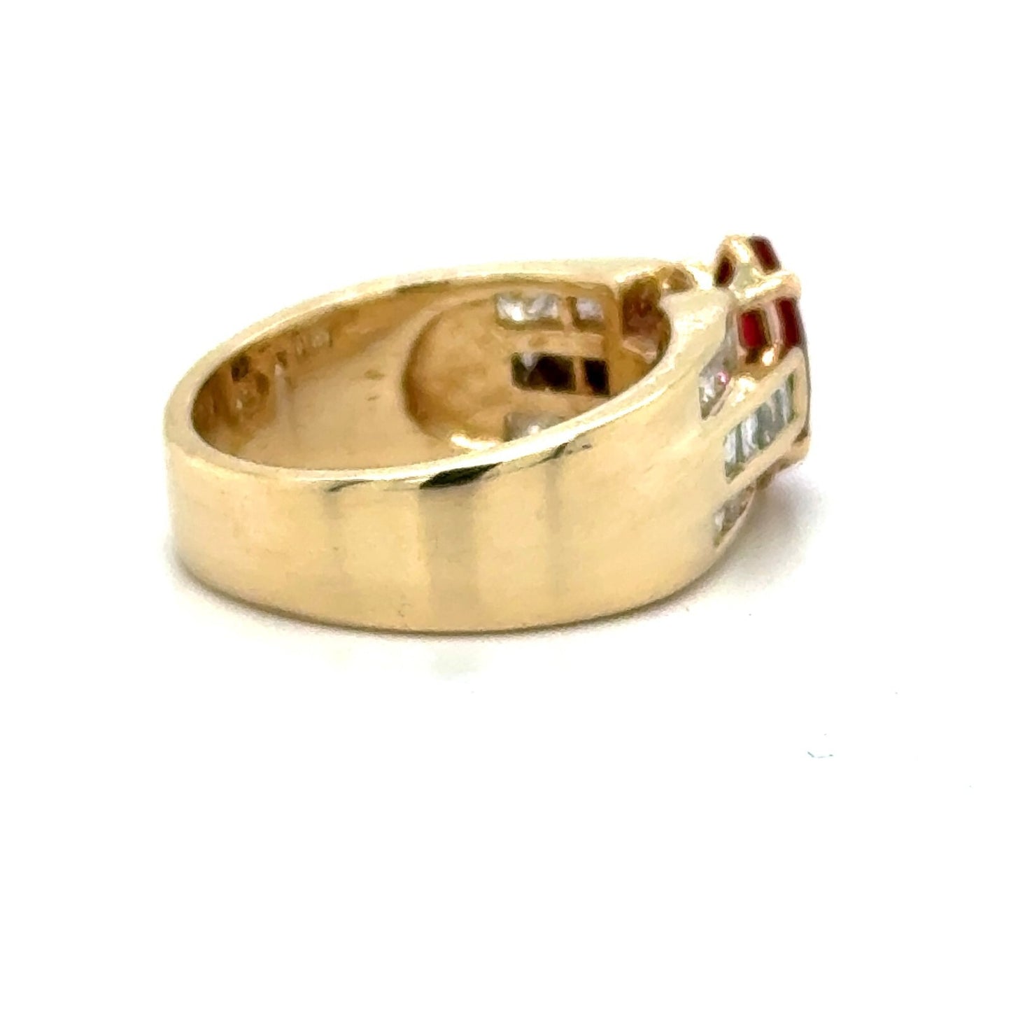 1.25ctw Ruby & Diamond 14k Yellow Gold Ring 7.9g Size 6.25