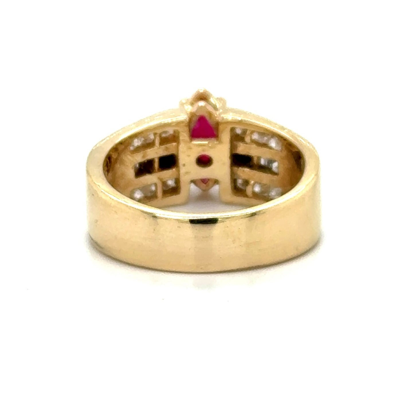 1.25ctw Ruby & Diamond 14k Yellow Gold Ring 7.9g Size 6.25