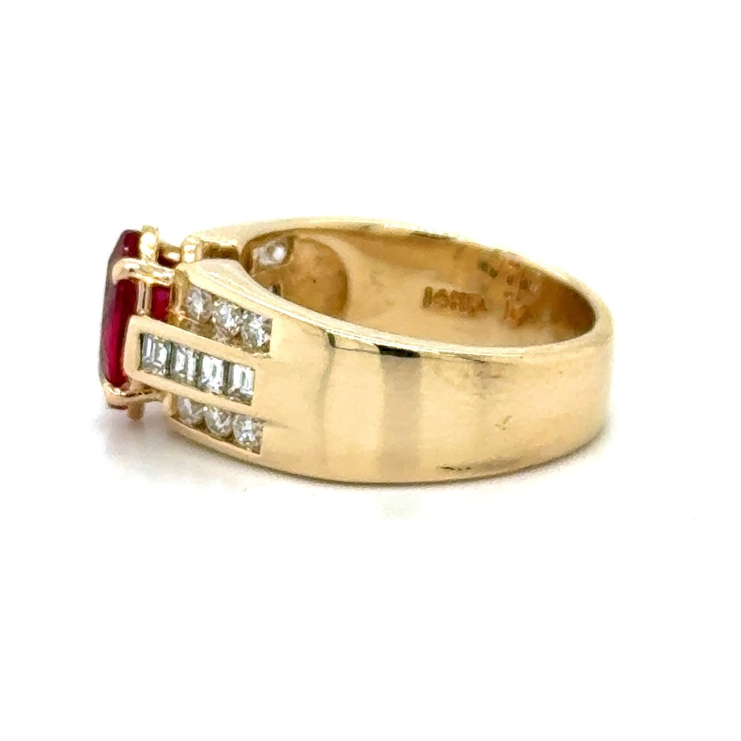 1.25ctw Ruby & Diamond 14k Yellow Gold Ring 7.9g Size 6.25