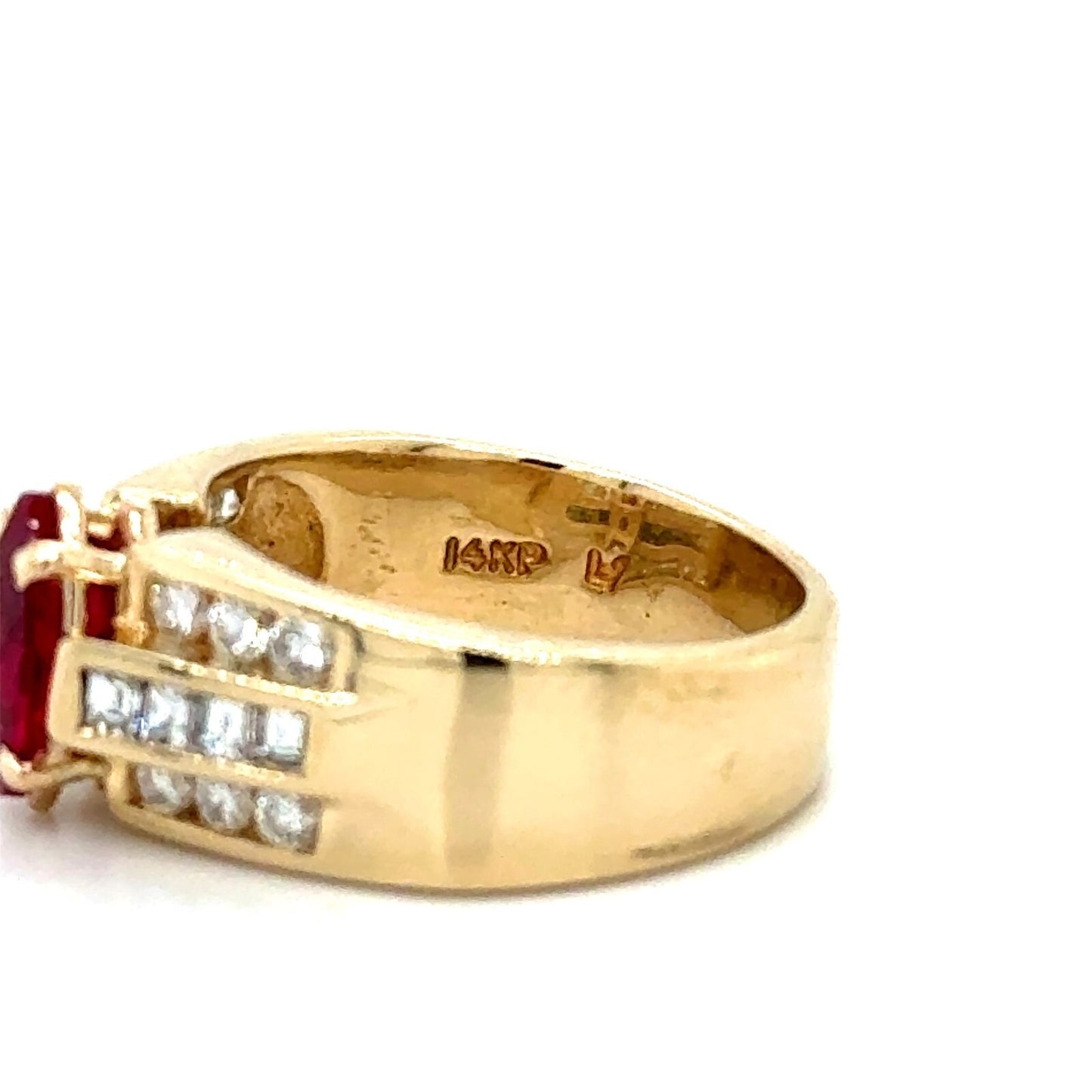 1.25ctw Ruby & Diamond 14k Yellow Gold Ring 7.9g Size 6.25