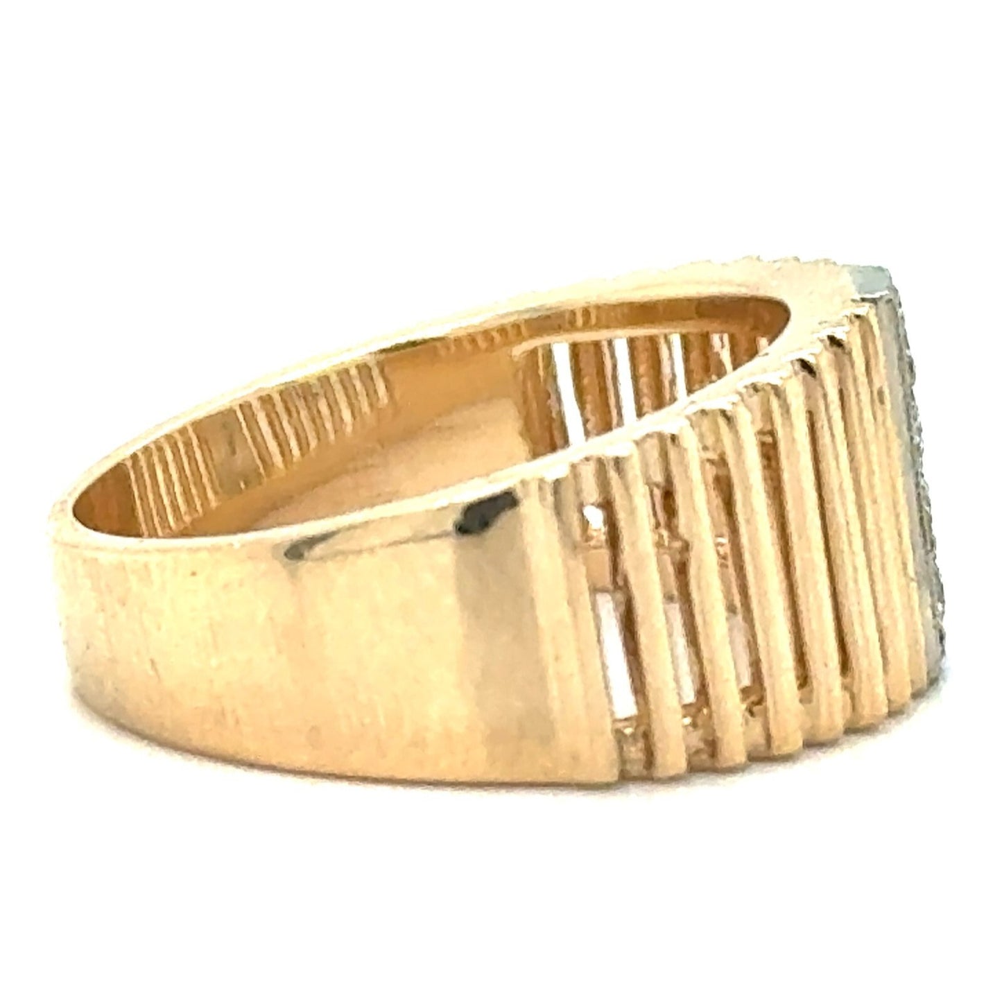 1/20 ctw Diamond 4 Stone 14k Yellow Gold Ring 5.4g Size 6.5 (SI2-I1,G-I)