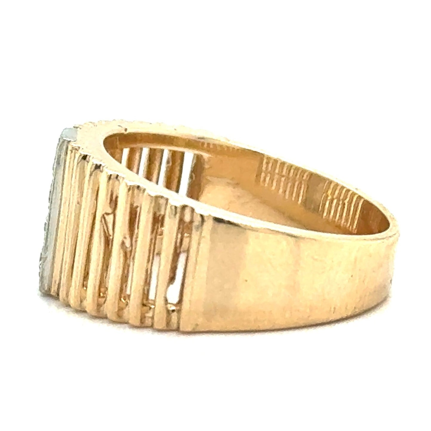 1/20 ctw Diamond 4 Stone 14k Yellow Gold Ring 5.4g Size 6.5 (SI2-I1,G-I)
