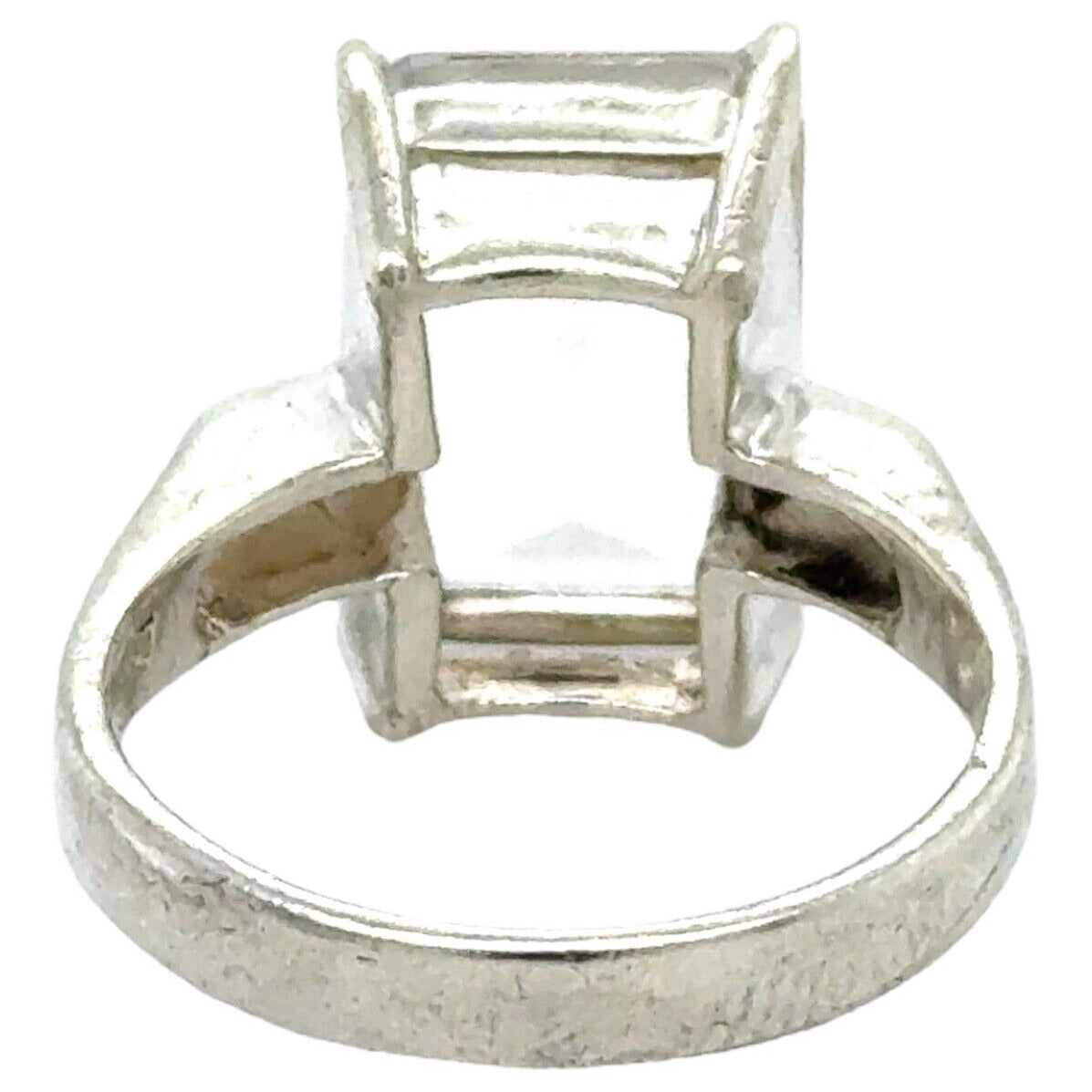 Cubic Zirconia Solitaire Ring .925 Sterling Silver 5.7g Size 7.5