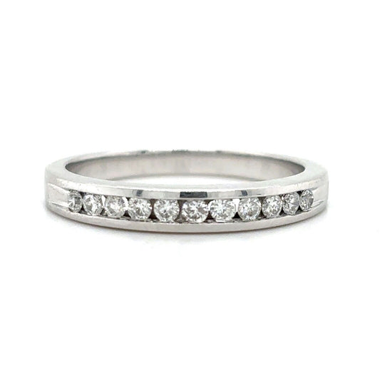 1/10ctw Diamond 14k White Gold Size 6.75 Band 2.5g