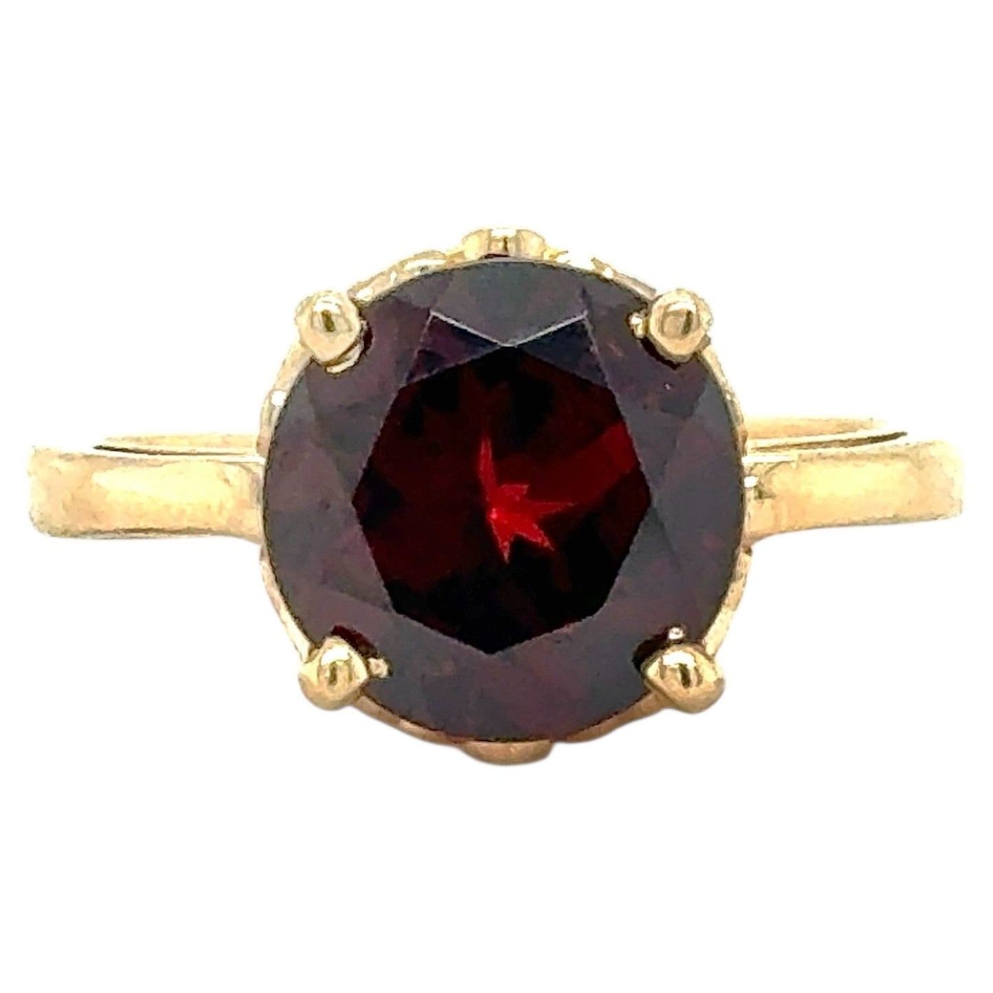 Garnet Solitaire 14k Yellow Gold Ring 4.7g Size 7.25