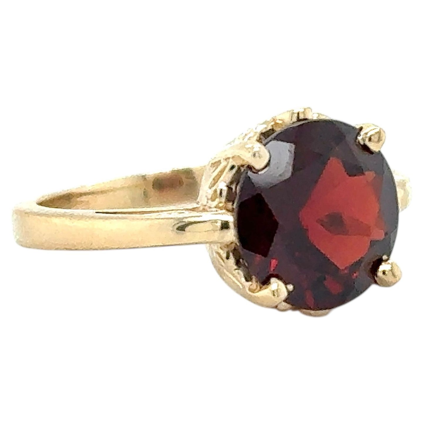 Garnet Solitaire 14k Yellow Gold Ring 4.7g Size 7.25