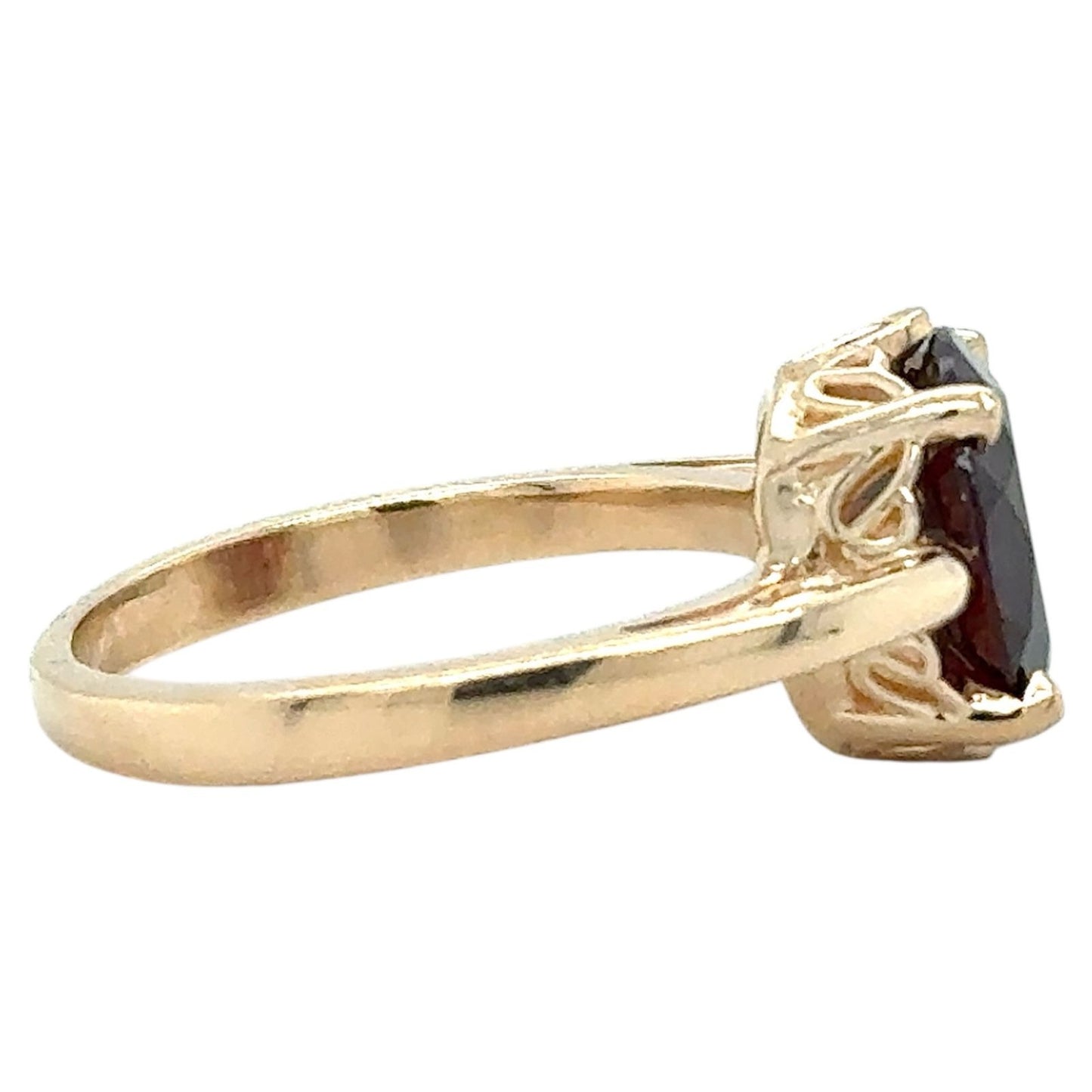 Garnet Solitaire 14k Yellow Gold Ring 4.7g Size 7.25