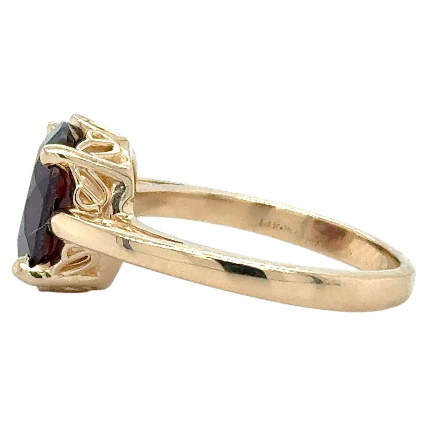 Garnet Solitaire 14k Yellow Gold Ring 4.7g Size 7.25