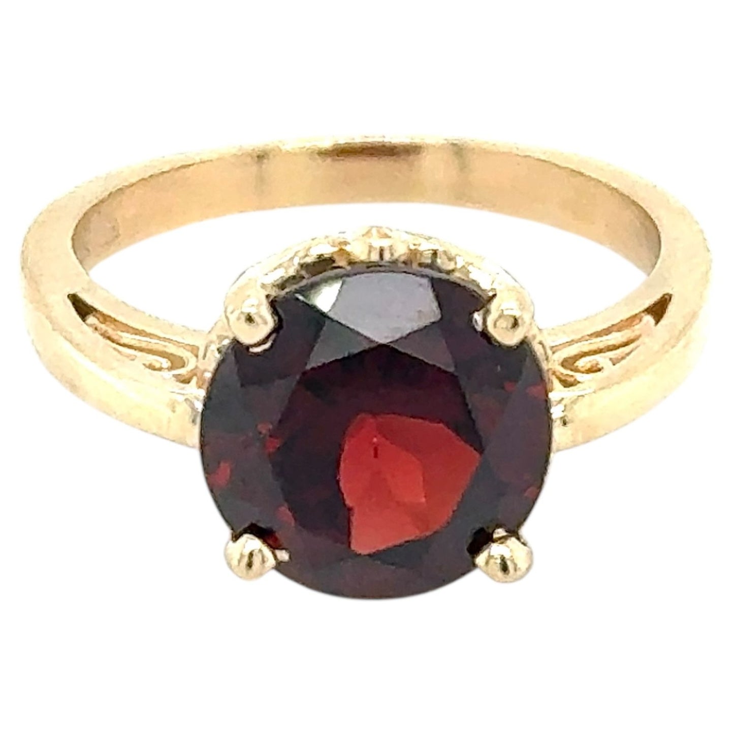 Garnet Solitaire 14k Yellow Gold Ring 4.7g Size 7.25