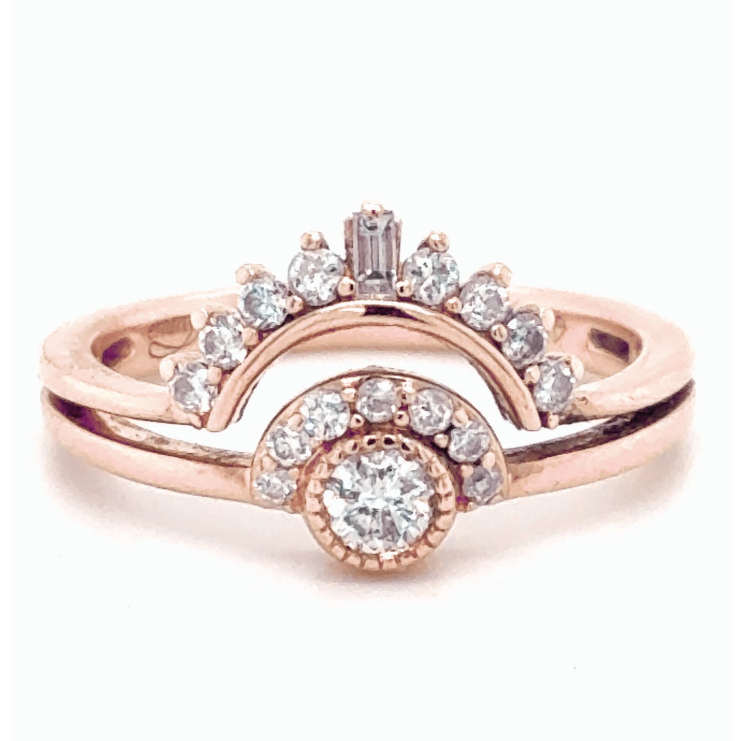 1/3ctw Diamond 10k Rose Gold 3.4g Emmy London Ring Size 6.75