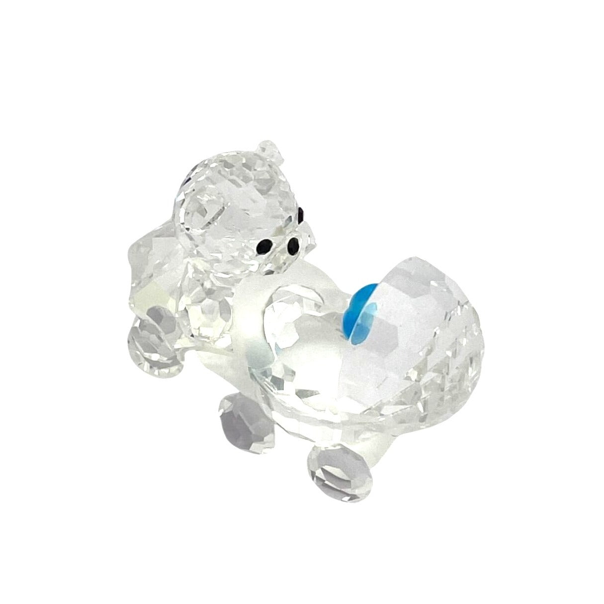 Preciosa Crystal Bear With Baby Carriage Figurine Faceted Crystal
