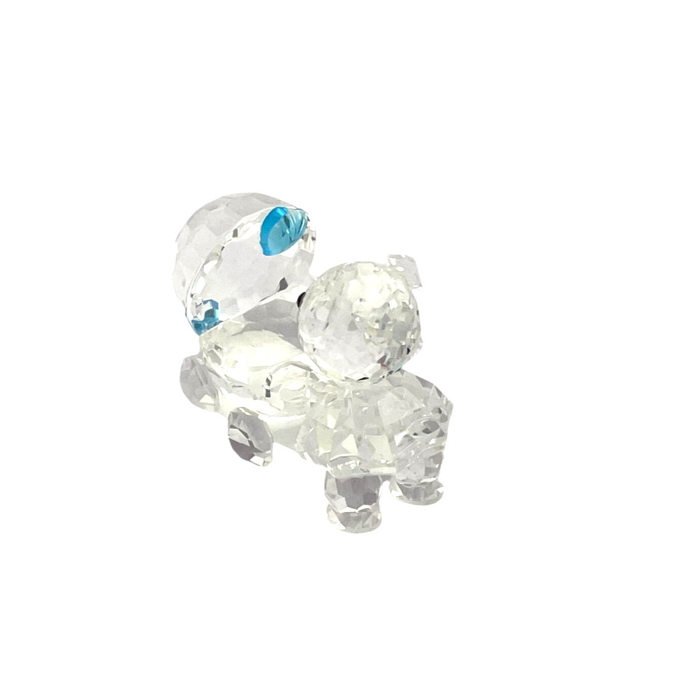 Preciosa Crystal Bear With Baby Carriage Figurine Faceted Crystal
