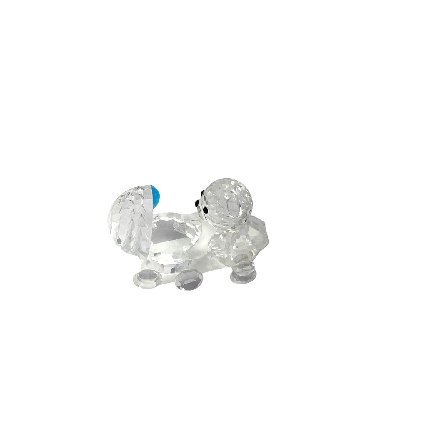 Preciosa Crystal Bear With Baby Carriage Figurine Faceted Crystal
