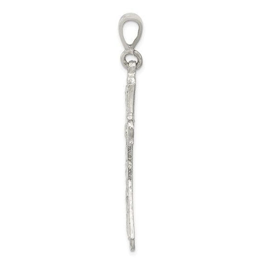 Sterling Silver 925 Diamond-Cut Cross Pendant