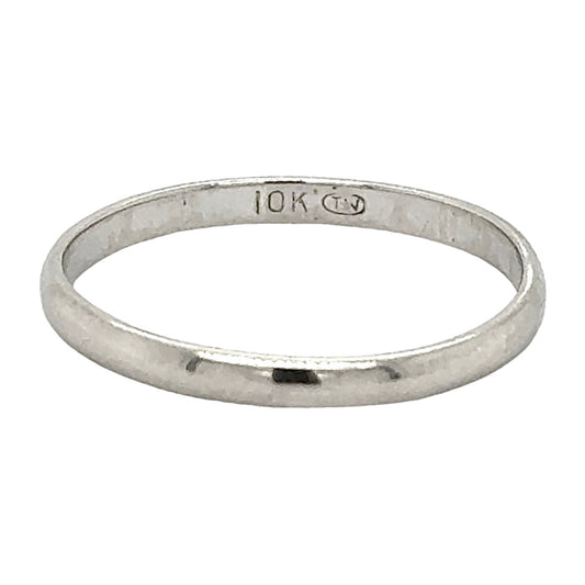 2.1mm 10k White Gold Wedding Band 1.3g Size 8