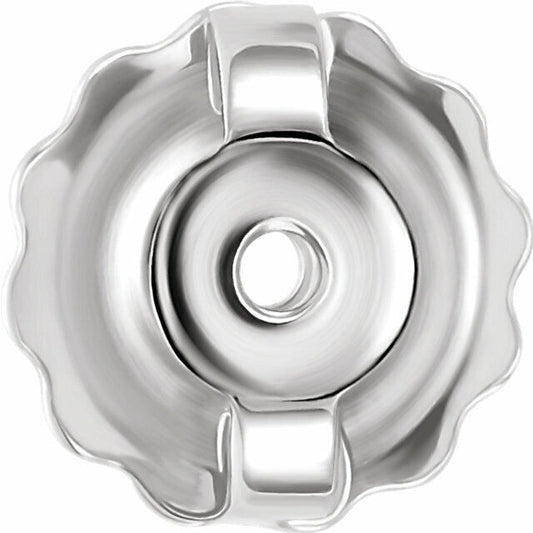 l 14K White Gold Threaded Earring Back with 4.5 mm Pad