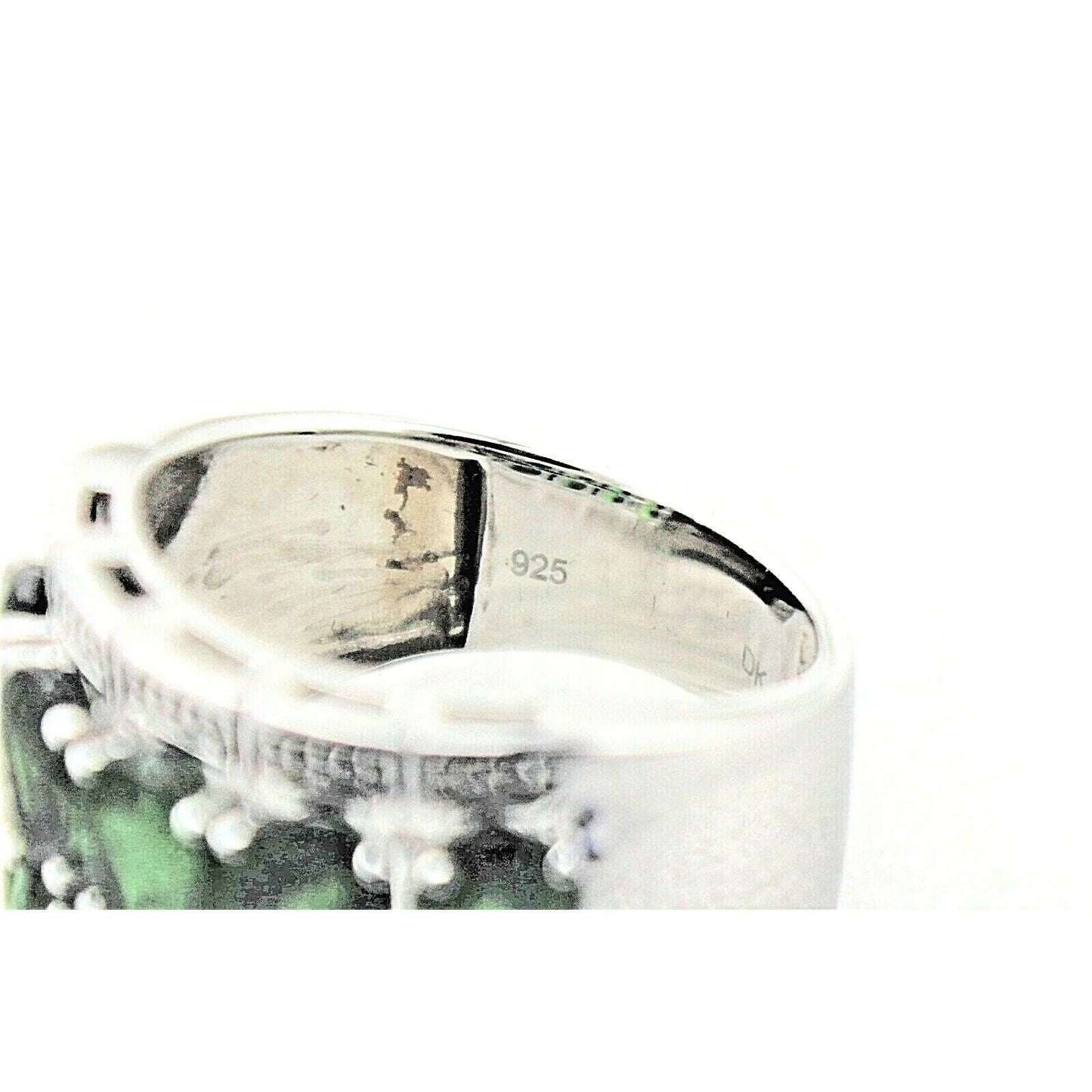 Green Quartz Sterling Silver 925 Cocktail Ring 6.7g Size 7.25