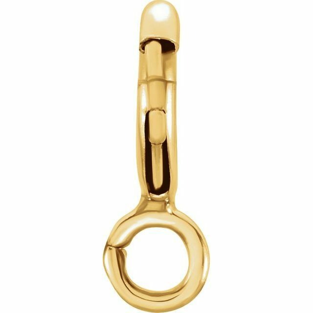 14K Yellow Gold 5 mm Seamless Spring Ring Clasp with Open Ring