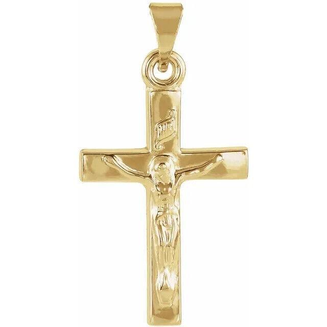 14K Yellow Gold 17 x 12 mm Crucifix Pendant