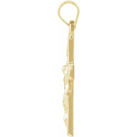 14K Yellow Gold 17 x 12 mm Crucifix Pendant