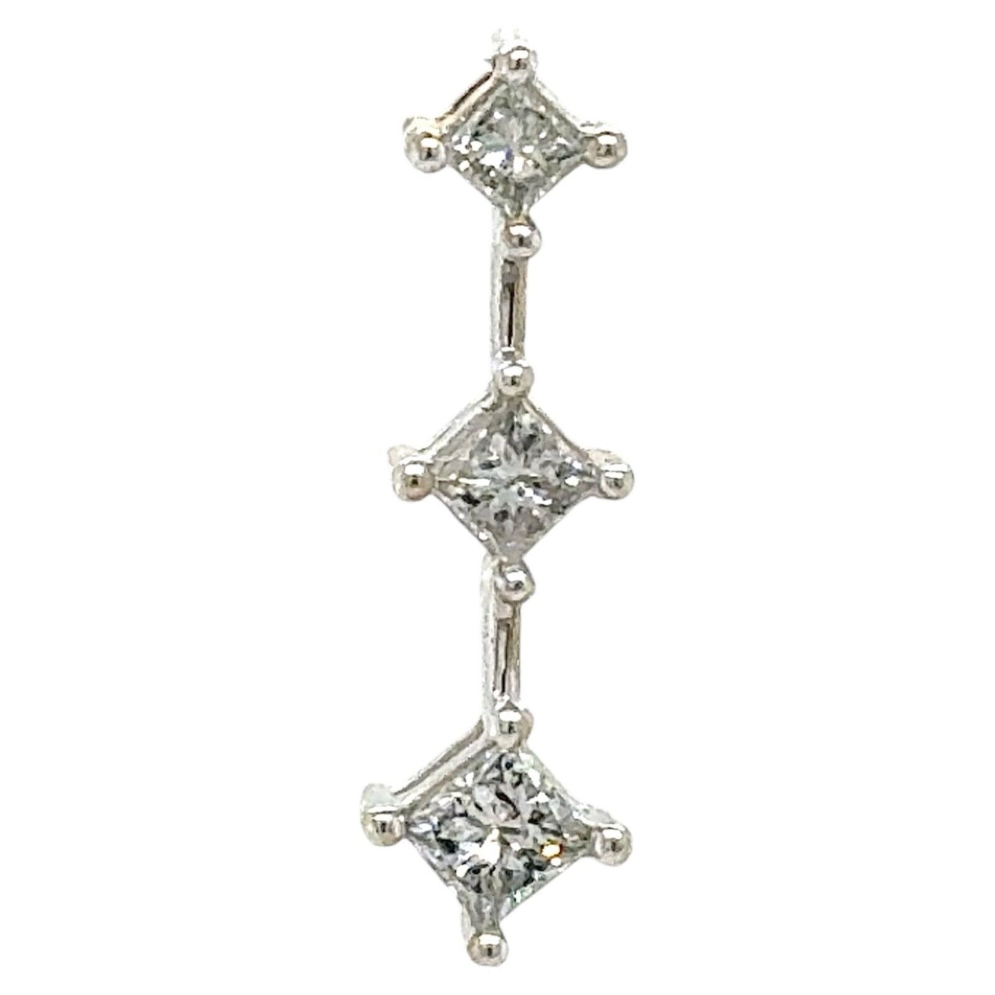 1/2ctw Diamond Three-Stone 14k White Gold Pendant 1.1g